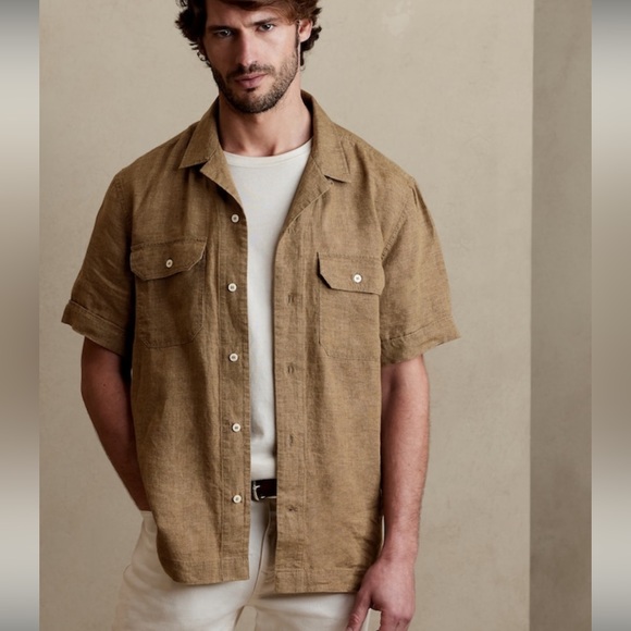 NWT Banana Republic Expedition Untucked Linen Shirt XLT - Picture 3 of 8